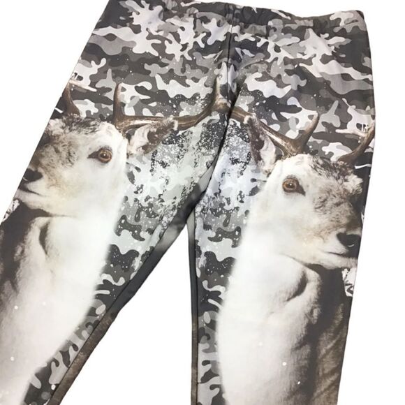 Yizzam Camouflage Grey Deer Womens Leggings Size XL - Picture 1 of 9